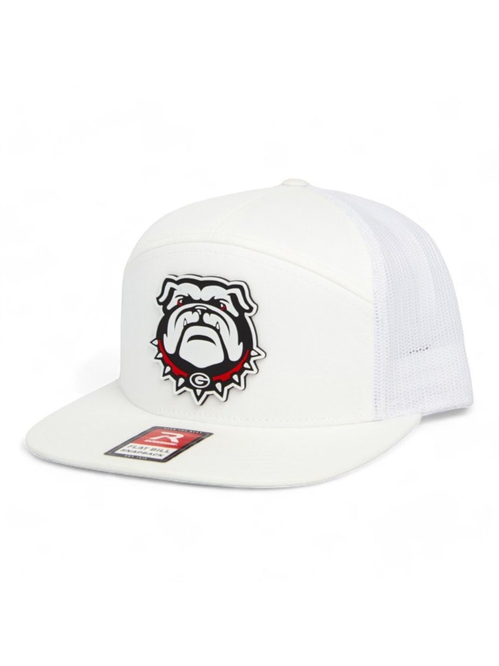 Georgia Bulldogs UGA 3D Snapback Seven-Panel Flat Bill Trucker Hat- White